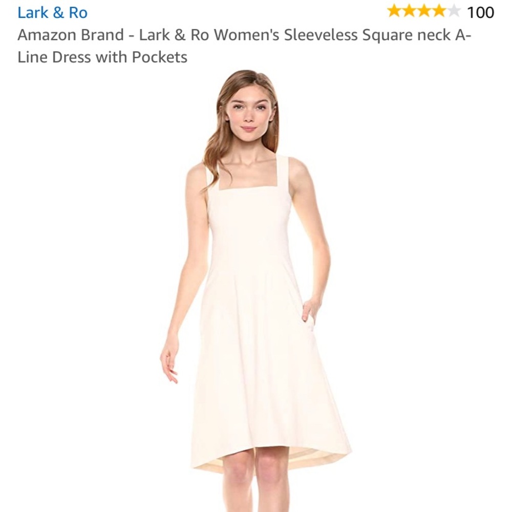 Lark & Ro sleeveless square neck A-line dress